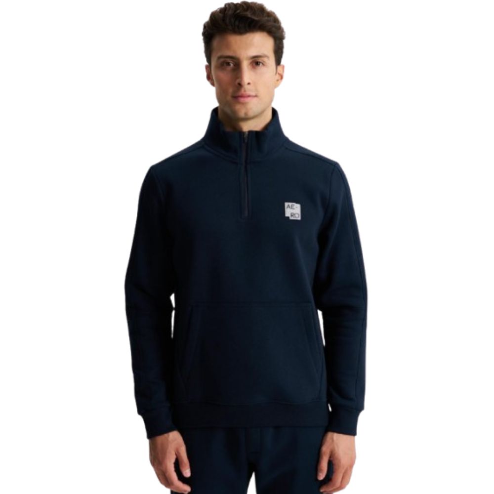 ARMA NAVY MEN STYLIZED NECK SWEATSHIRT